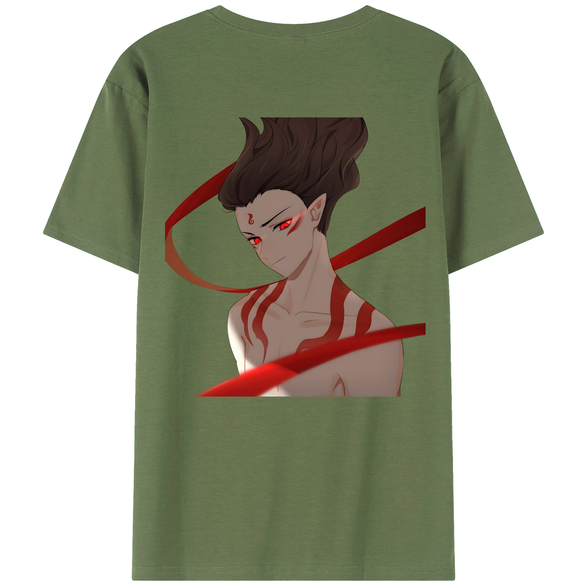 （画像用） Ne Zha 2 ナタ 魔童の大暴れ 綿100％ メンズ半袖Tシャツ（バックプリント） 通気性